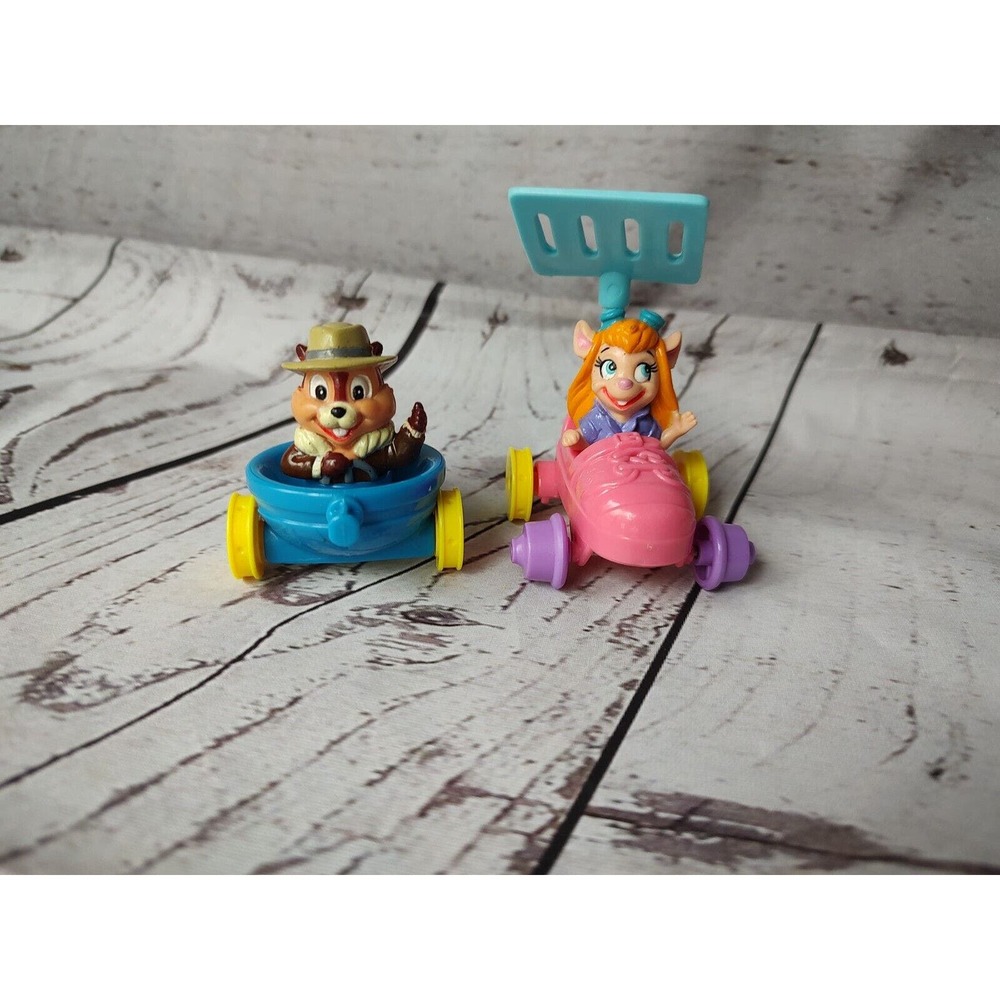 VINTAGE 1989 McDonalds CHIP 'N DALE RESCUE RANGERS Cars Set of 2 toys